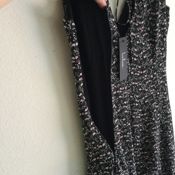 LULU’S NWT Maxi Floral Print V-Neck Dress Black Size Small - Picture 11 of 14
